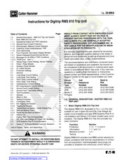Cutler-Hammer Digitrip RMS 610 Instructions Manual
