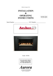 Aurora Archer IS720G Installation & Operating Instructions Manual