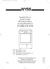 WYSS TUMBLER 6550 Instruction Booklet