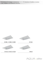 Aqua elite SF 012A Installation And Maintenance Instructions Manual