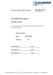 KLINGER AC-305MF User Manual