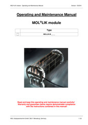 TUV MOLLIK-M 75 Operating And Maintenance Manual