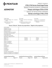 Pentair AERMOTOR CT45-50 Owner's Manual