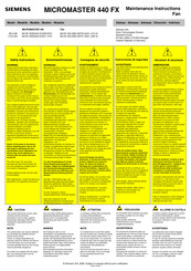 Siemens MICROMASTER 440 FX Maintenance Instructions