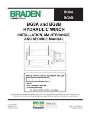 Paccar BRADEN/GEARMATIC BG8B Installation Maintenance And Service Manual