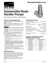 STA-RITE SW Series Installation, Operation & Parts Manual