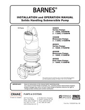 Crane BARNES 3XSHV Installation And Operation Manual