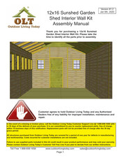 Olt 12x16 Sunshed Garden Assembly Manual