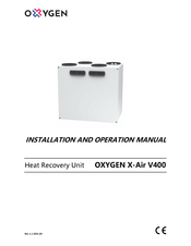Oxygen X-Air V400 Installation And Operation Manual