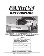 Douglas Dynamics BLIZZARD SPEEDWING 860SW Installation Instructions & Owner's Manual
