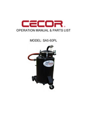 CECOR SUMP SHARK SA5-60PL Operations Manual & Parts List