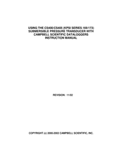 Campbell CS405-L Instruction Manual