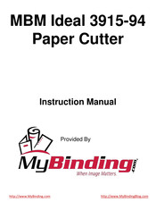 MyBinding MBM Ideal 3915-94 Instruction Manual