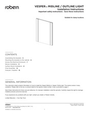 Robern VESPER GLB40ULSS3D Installation Instructions Manual