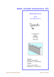 Spedo SP004 703 Operator's Manual