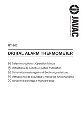 JAVAC RT-905 Safety Instructions & Operation Manual