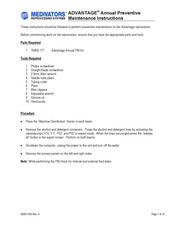 Medivators ADVANTAGE 78400-117 Maintenance Instructions Manual