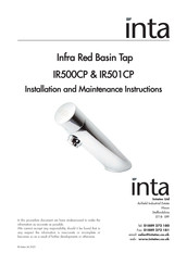 Inta IR500CP Installation And Maintenance Instructions Manual