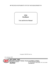 iET 1316 User And Service Manual