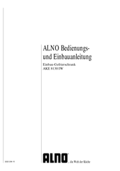 Alno AKE 8130 IW Instruction Book