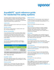 Uponor AquaSAFE Quick Reference Manual