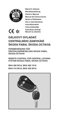 Skoda BKA 320 001A Owner's Manual