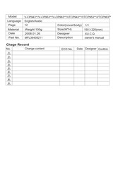 LG V-CP953NB Quick Start Manual