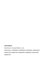 Hyundai Mobis ADB25SNAN User Manual