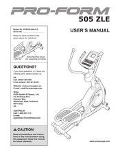 Icon PROFORM 505 ZLE User Manual