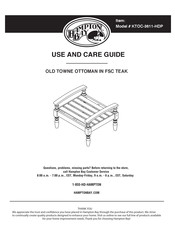 HAMPTON BAY KTOC-3611-HDP Use And Care Manual
