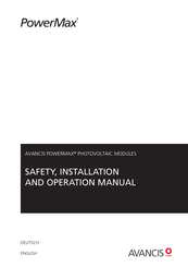AVANCIS POWERMAX Safety, Installation, And Operation Manual