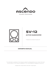 Ascendo SV-12 Owner's Manual