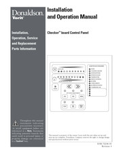 Donaldson Torit Checker board Installation, Operation, Service And Replacement Part Information