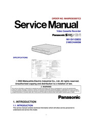 Panasonic NV-SV120EG Service Manual