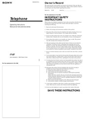 Sony IT-B7 Operating Instructions Manual