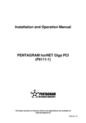 Pentagram P6111-1 Installation And Operation Manual