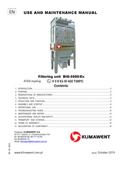 Klimawent BIG-5000/Ex Use And Maintenance Manual