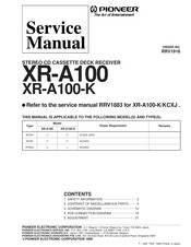 Pioneer XR-A100 Series Service Manual