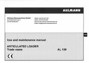 ahlmann AL 150 Use And Maintenance Manual