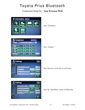 Toyota PRIUS 2008 Connection Setup