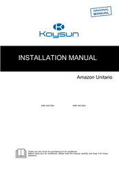 Kaysun KMF-400 DN3 Installation Manual