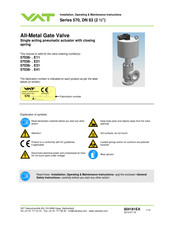 VAT 57036 E21 Series Installation, Operating,  & Maintenance Instructions