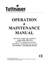 Tuttnauer 3840 ELVG-D Operation & Maintenance Manual