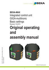 BEKA BEKA-MAX Original Operating And Assembly Manual