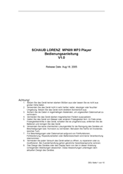 Schaub Lorenz MP609 User Manual