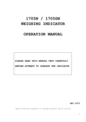 UWE 1705N Operation Manual