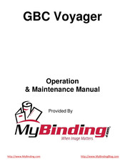 MyBinding GBC VOYAGER Operation & Maintenance Manual