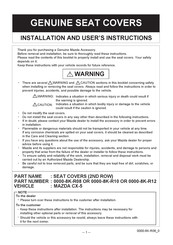 Mazda 0000-8K-R08 Installation And User Instructions Manual