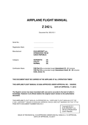 Zlin Aircraft Z 242 L Airplane Flight Manual
