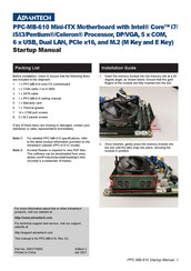 Advantech PPC-MB-610 Startup Manual